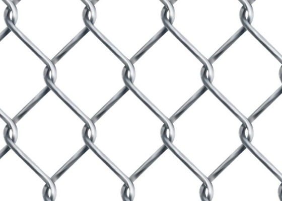 ที่อยู่อาศัย 4FT Chain Link Fence Fabric ไวนิลสีดำ Chain Link Fence